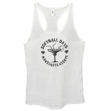Load image into Gallery viewer, Softball Days Margaritas Nights Tank
